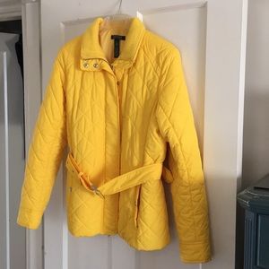 GORGEOUS goldenrod yellow quilted coat